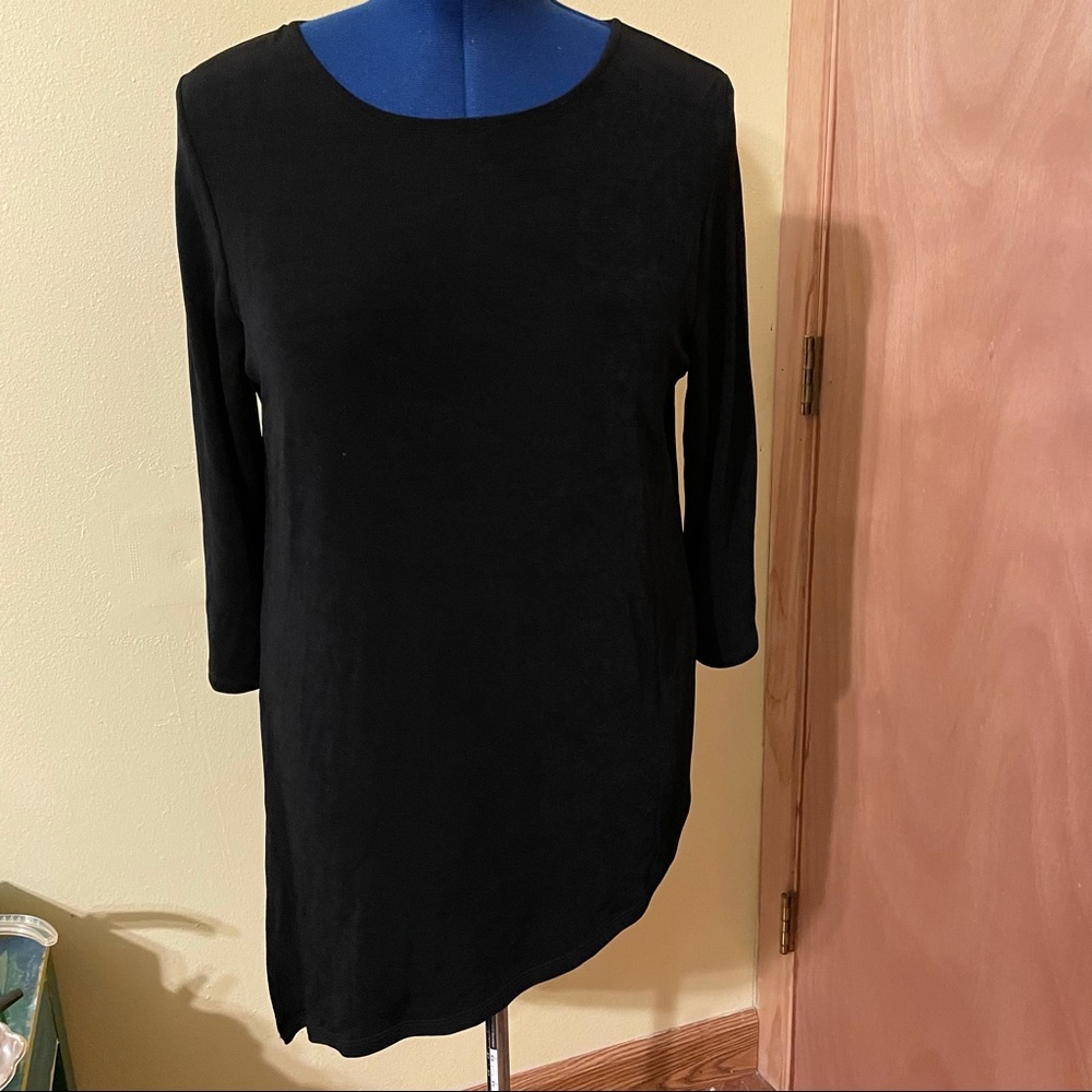 NWT Black tunic top with rounded neck - blouse (OLCC-AF)